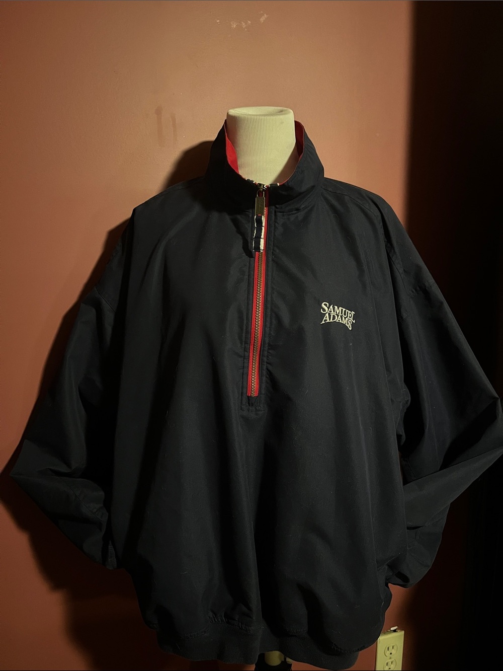 Gear For Sports Samuel Adams Dark Blue Pullover Windbreaker with Red Trim